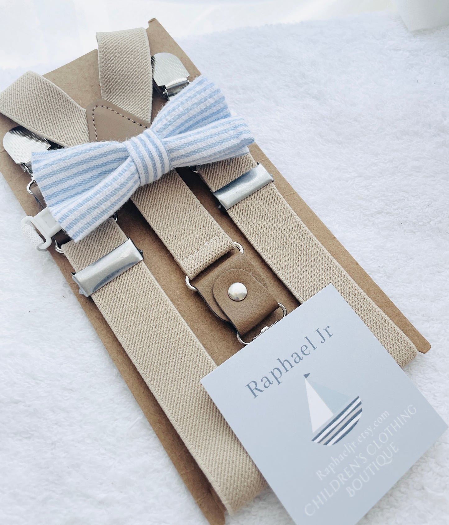 Baby and toddler bow ties and suspenders set