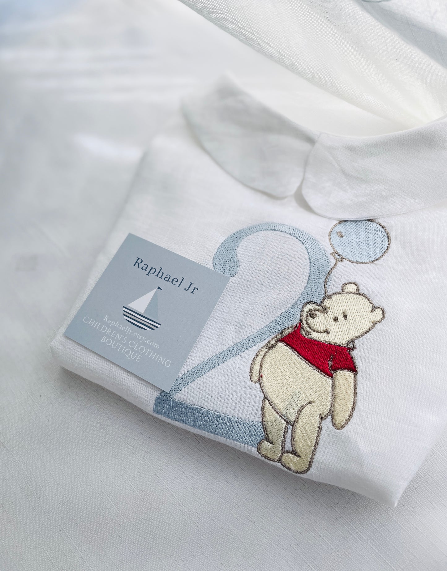 Pure linen white blouse shirt with round collar