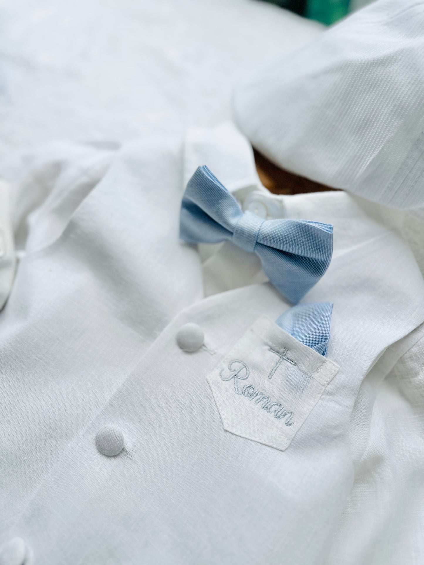 White linen vest waistcoat