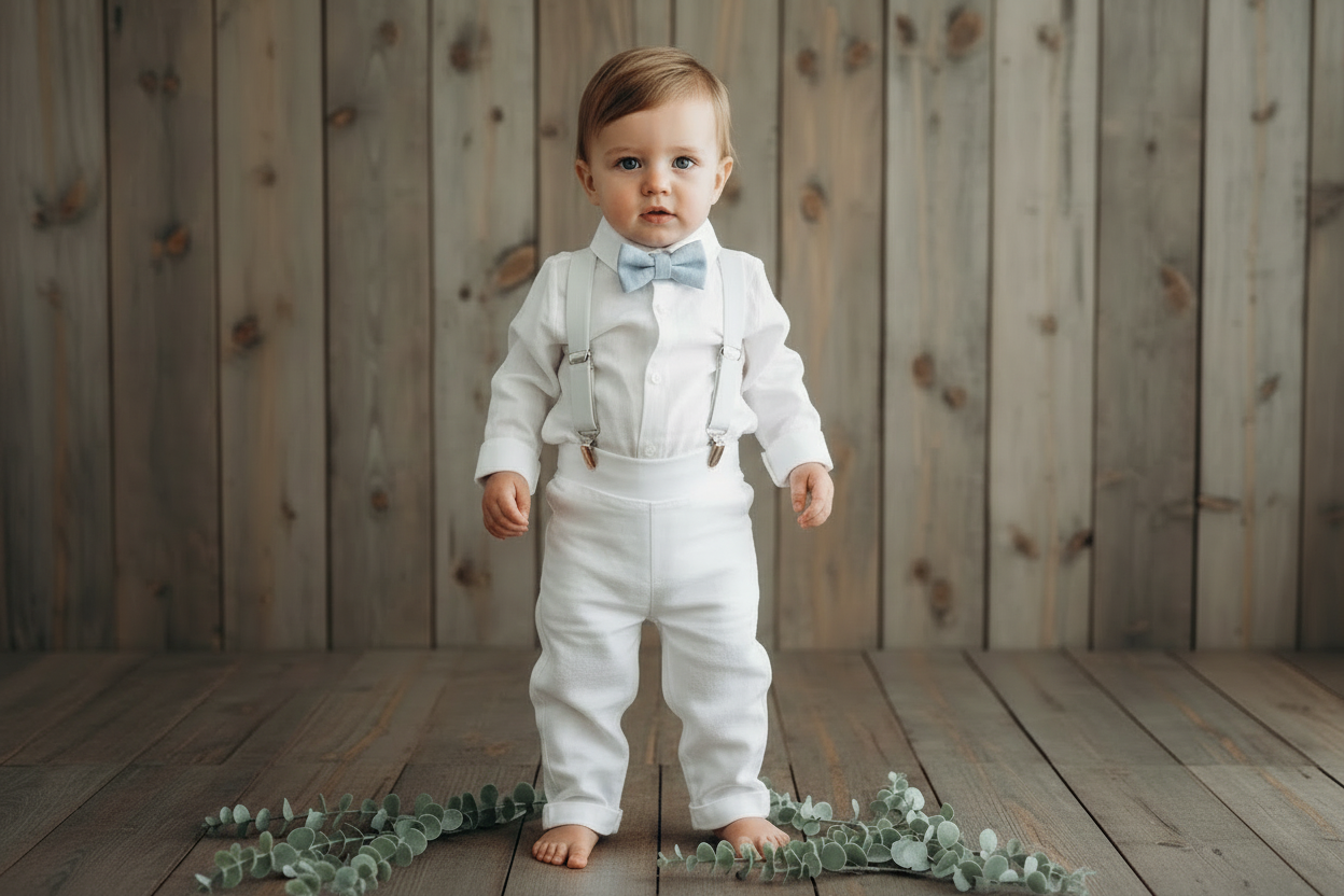 Boys white pure linen oxford collared shirt