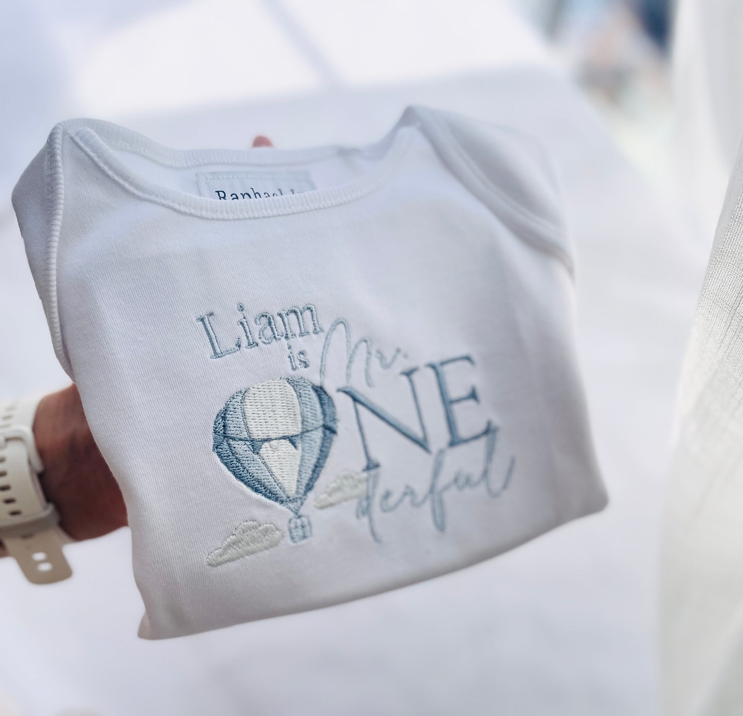 Baby first birthday whale teddy safari balloon sweater jumper with embroidery of your choice