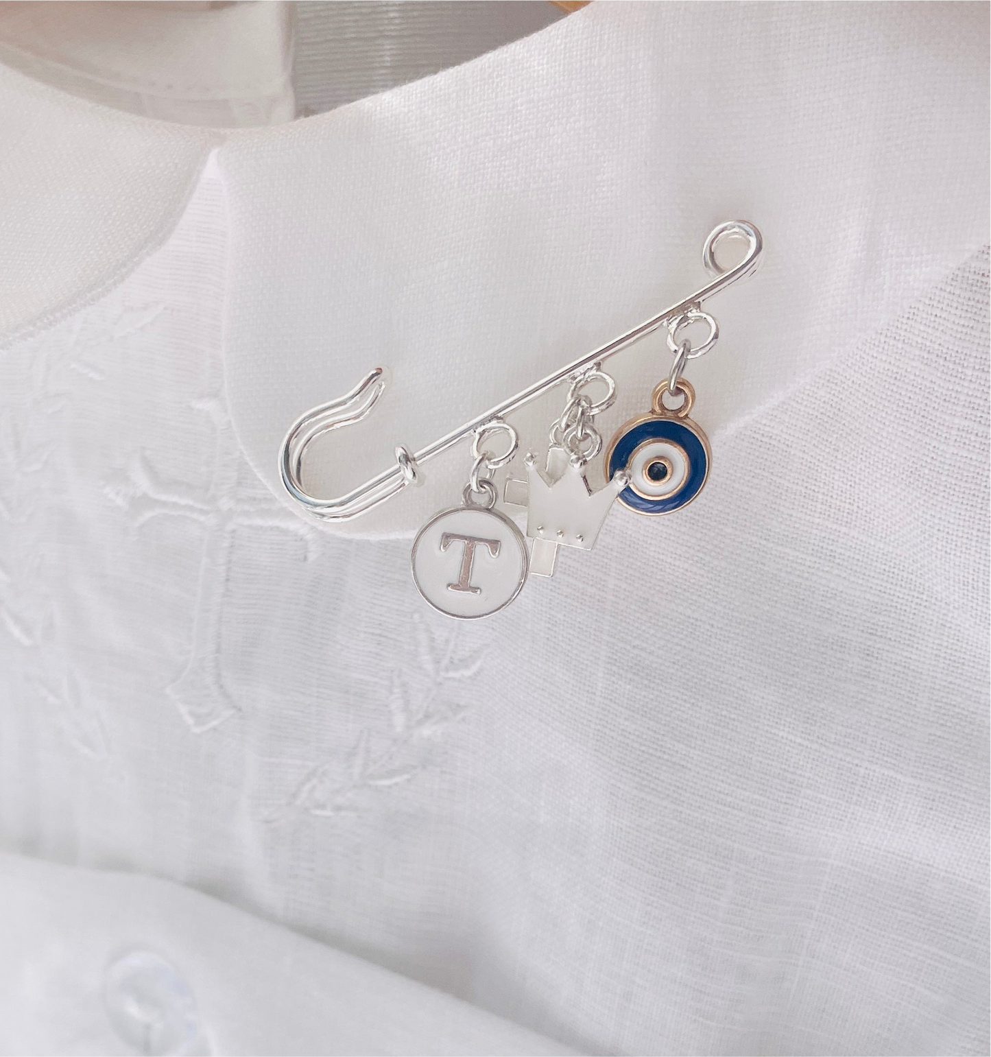 Baby Baptism keepsake Pin silver plated Brooch