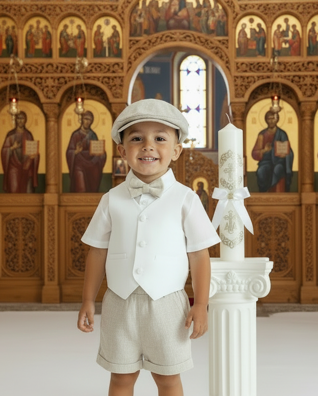 White linen vest waistcoat