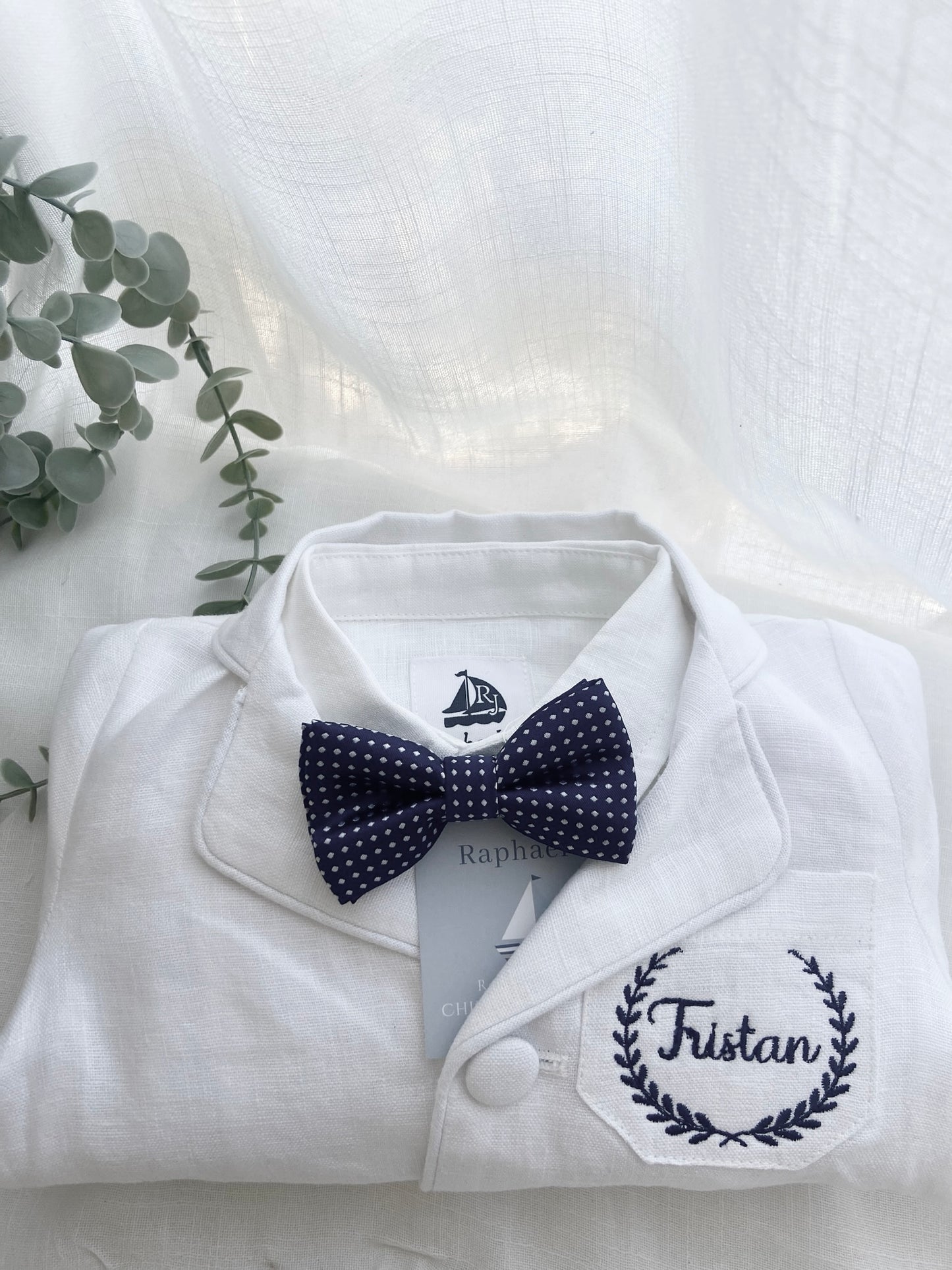 Boys White linen blazer jacket coat for Baptisms newborn to 4 years