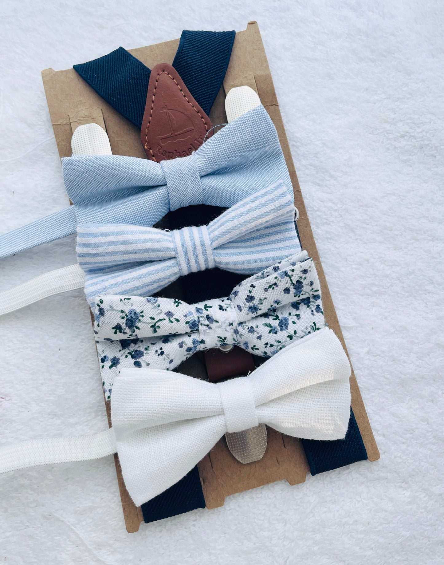 Baby and toddler bow ties and suspenders set