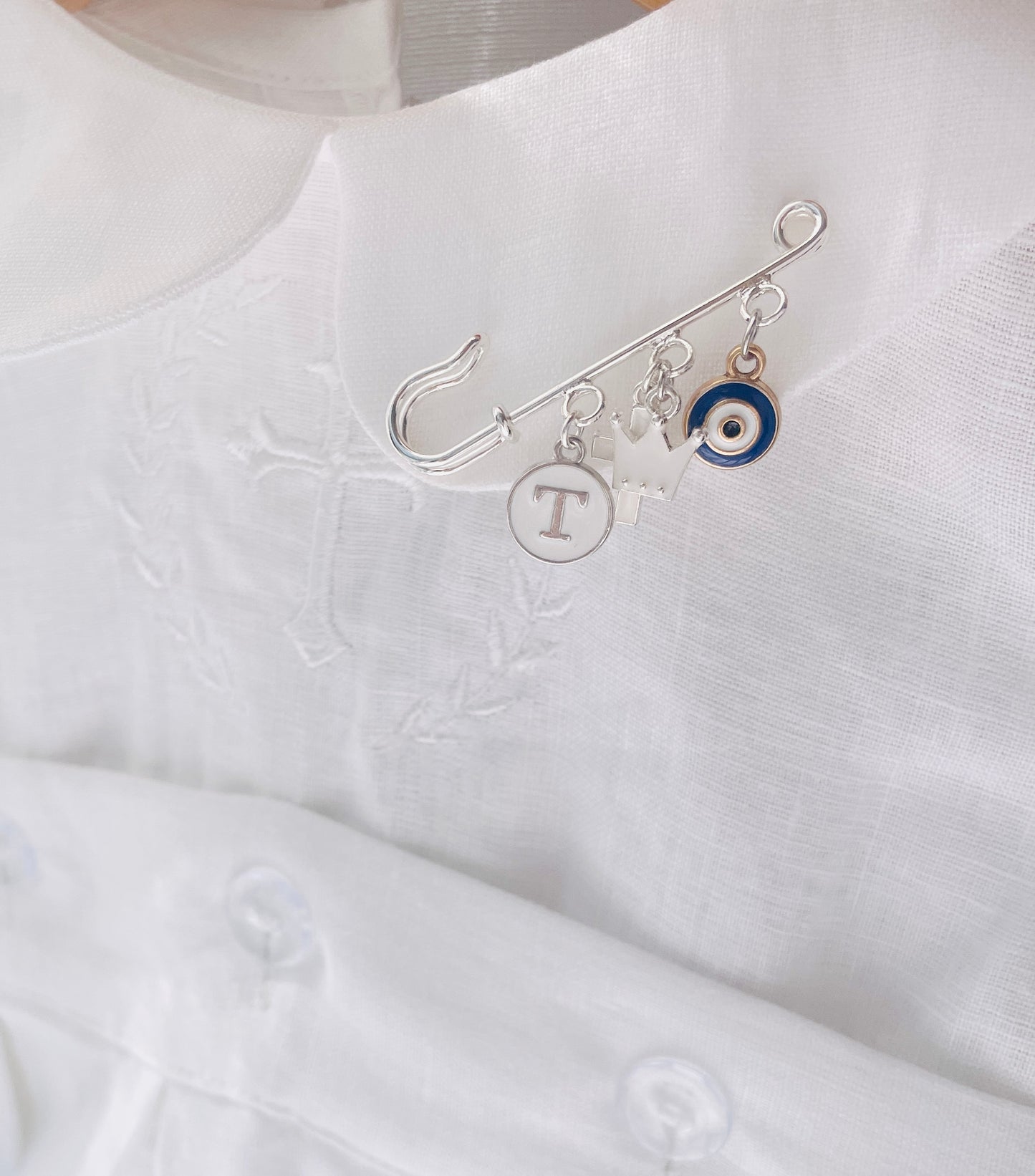 Baby Baptism keepsake Pin silver plated Brooch