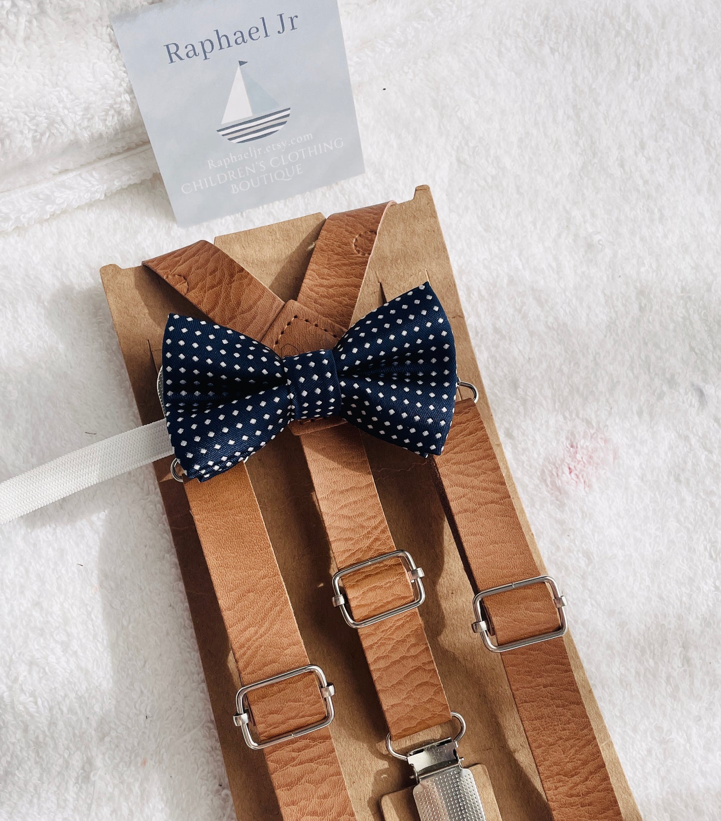 Baby and toddler bow ties and suspenders set