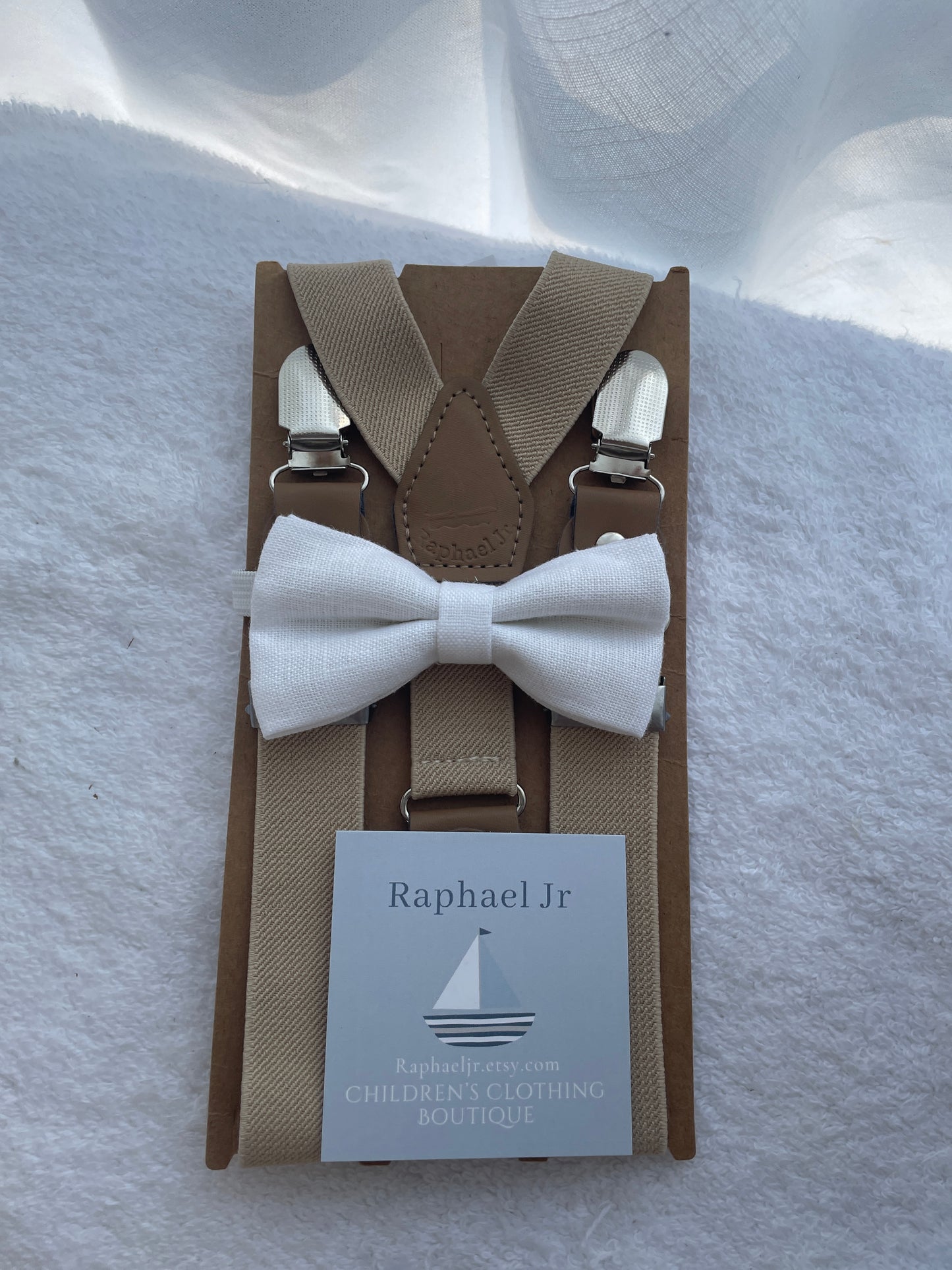 Baby and toddler bow ties and suspenders set