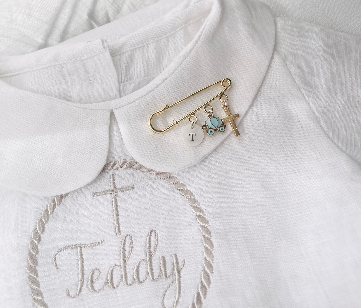 Baby Baptism keepsake Pin silver plated Brooch