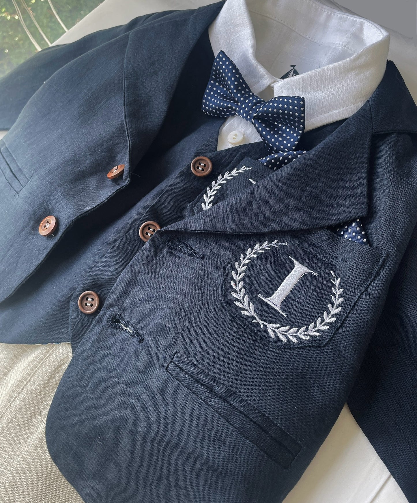 Baby and kids Navy blue linen blazer jacket
