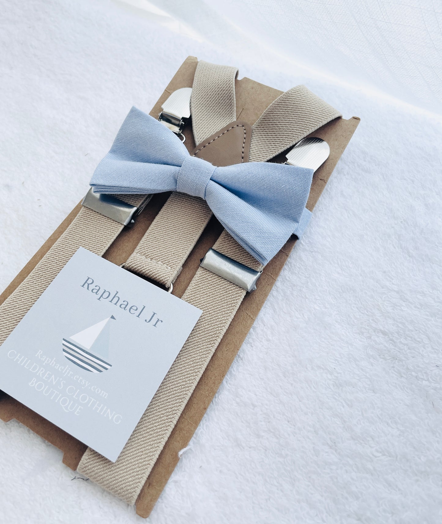 Baby and toddler bow ties and suspenders set