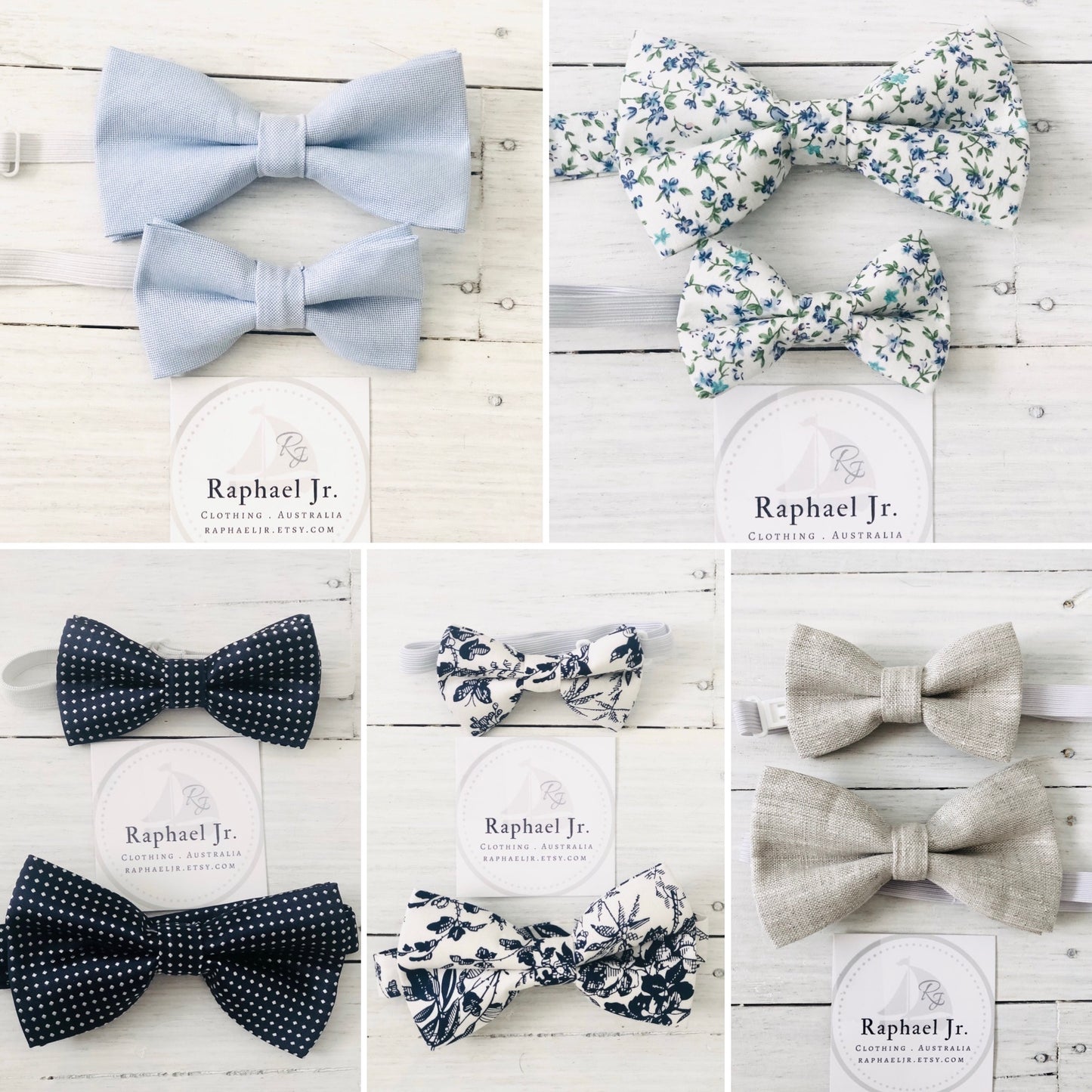 Childrens and Adults matching bow ties and suspenders sets