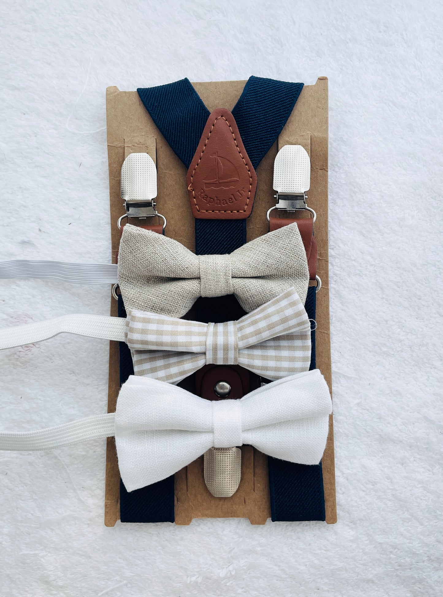 Baby and toddler bow ties and suspenders set
