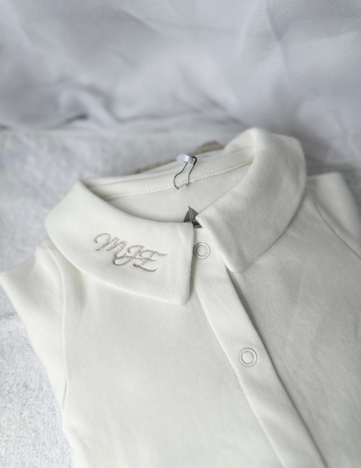 Long Sleeve Collared Cotton Onesie Bodysuit