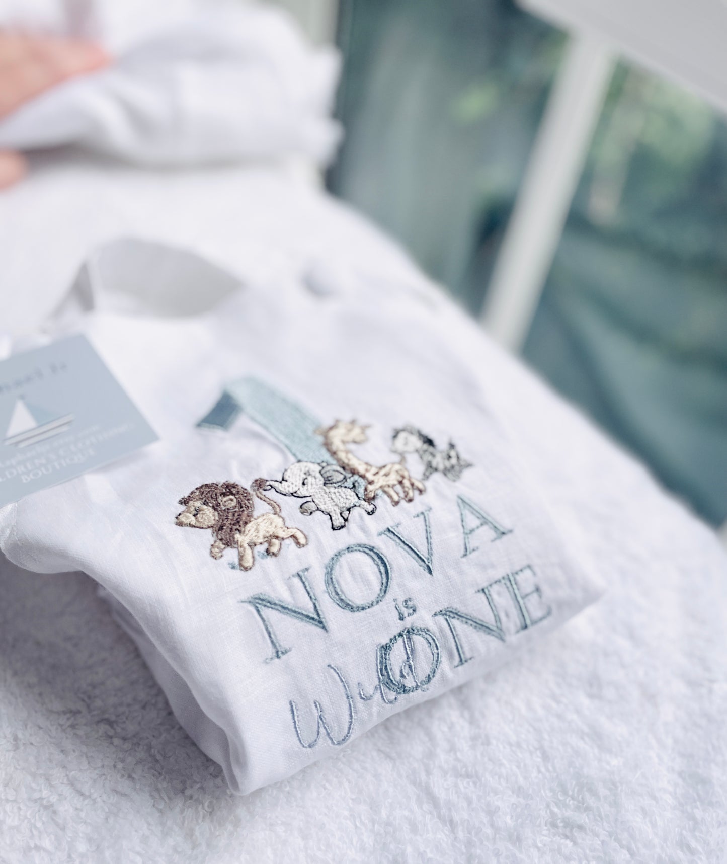 Boys Blue or white Birthday romper overalls Peter Rabbit