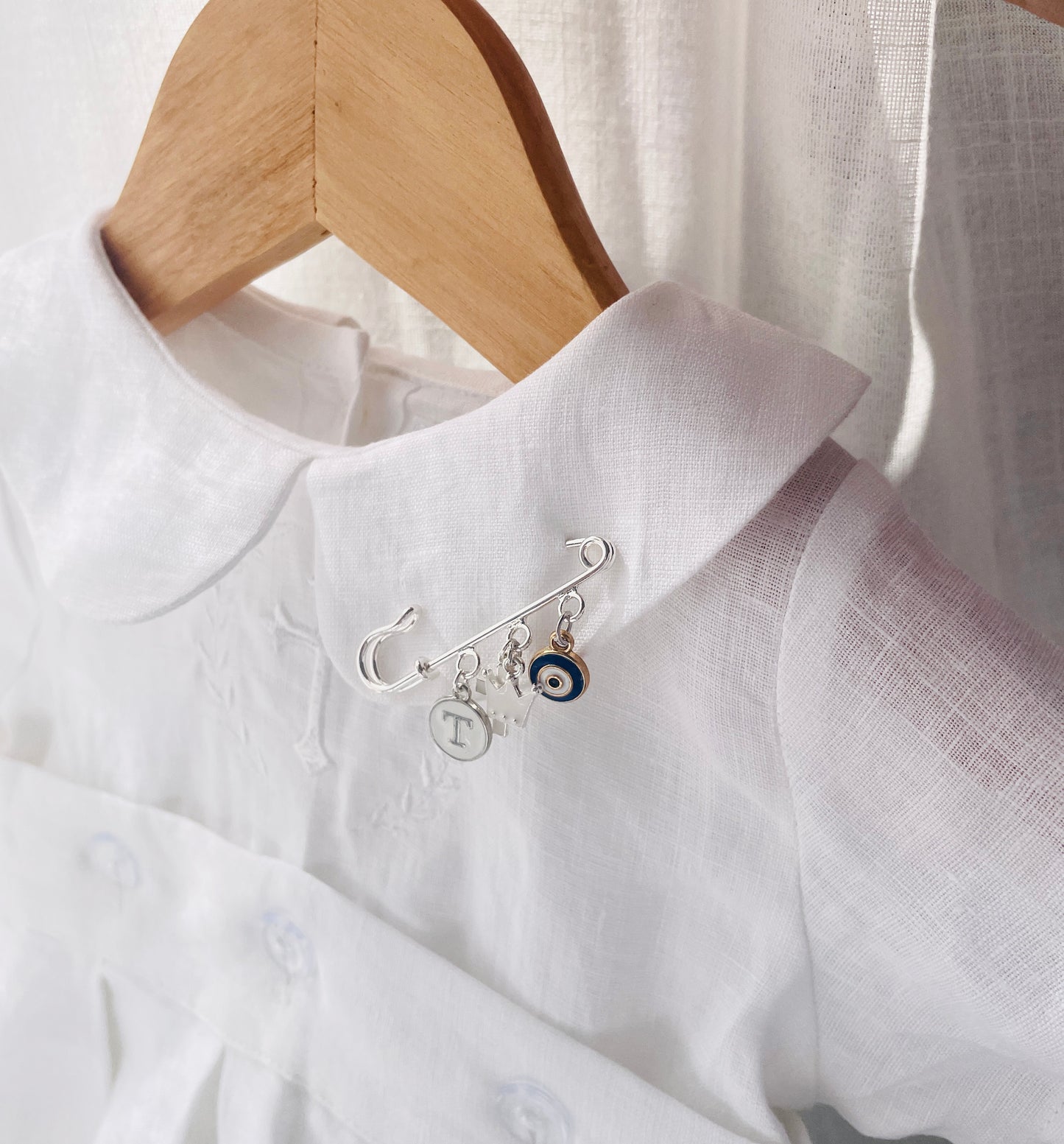 Baby Baptism keepsake Pin silver plated Brooch