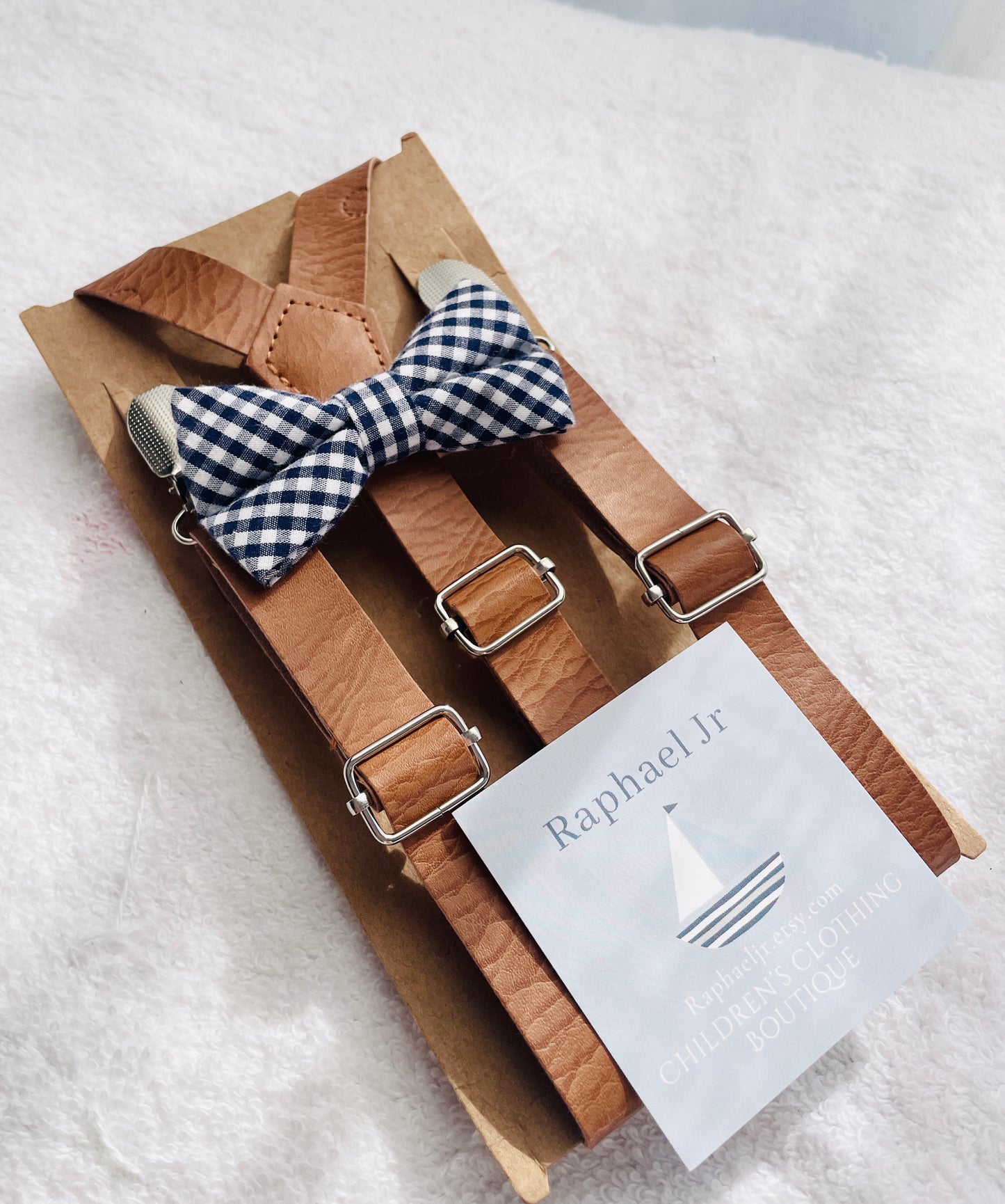 Baby and toddler bow ties and suspenders set
