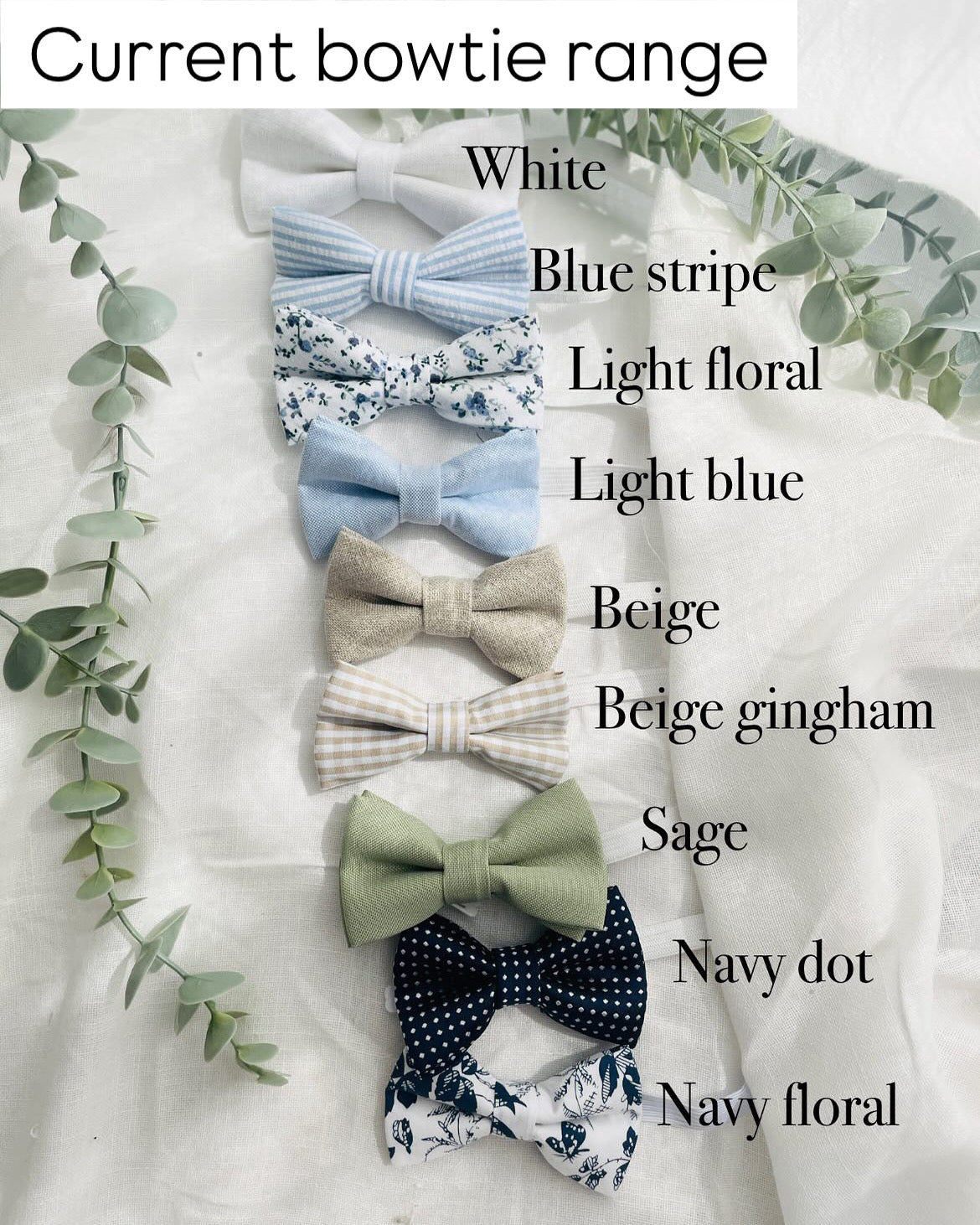 White and blue linen Baptism or Wedding Suit with Accessories and Embroidery Available
