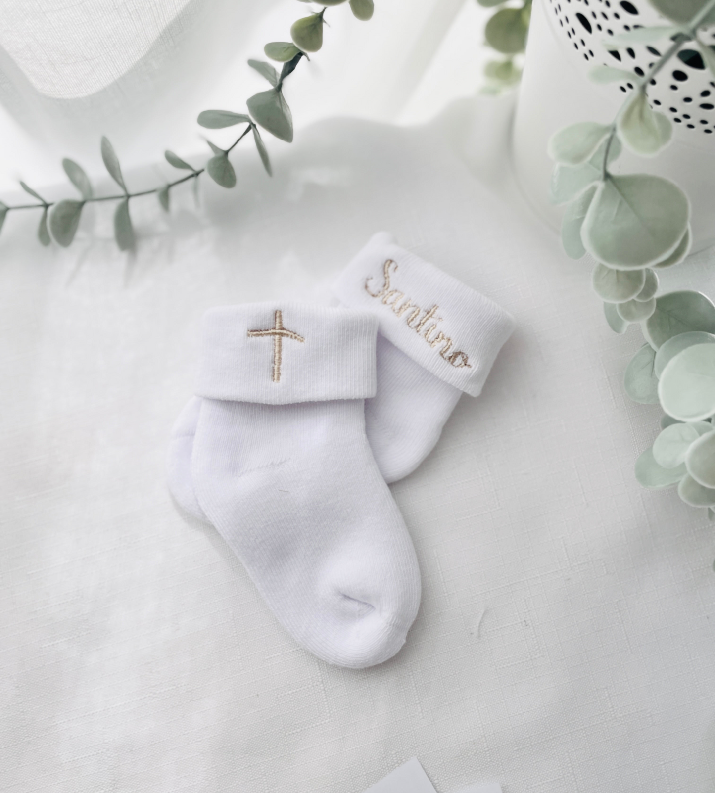 Baby and toddlers white christening socks