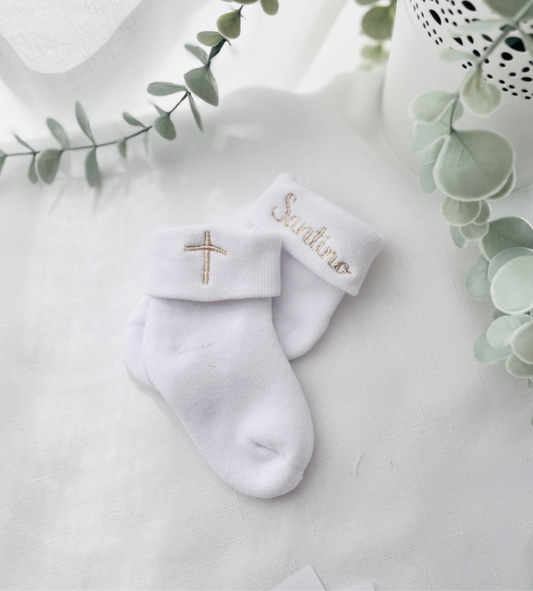 Baby and toddlers white christening socks