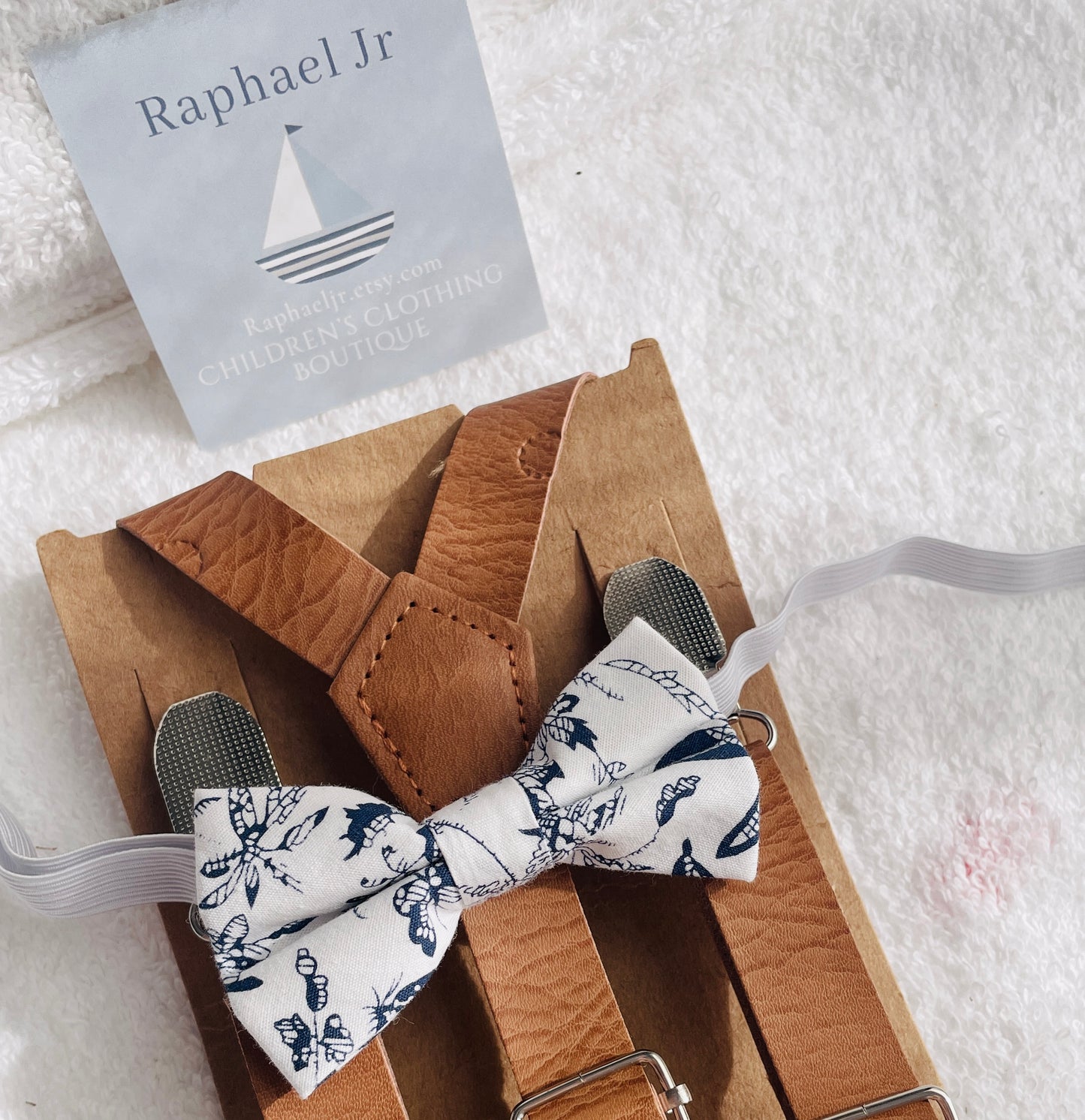 Baby and toddler bow ties and suspenders set
