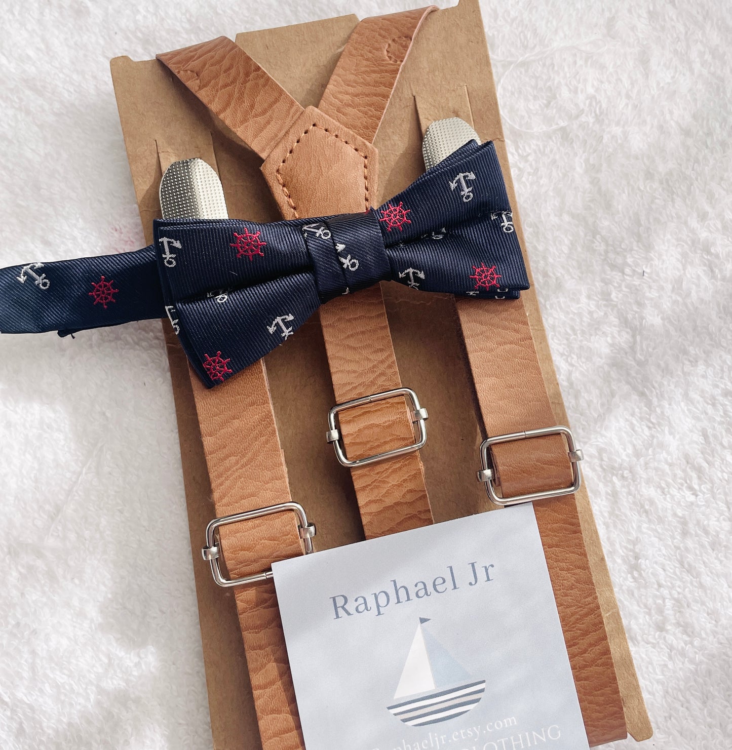 Baby and toddler bow ties and suspenders set