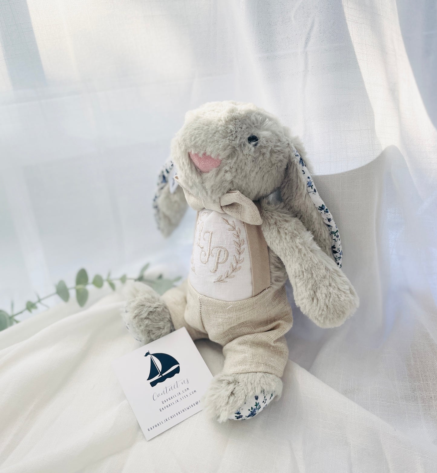 White and Beige Linen Set with optional Jacket Accessories and Embroidery Available