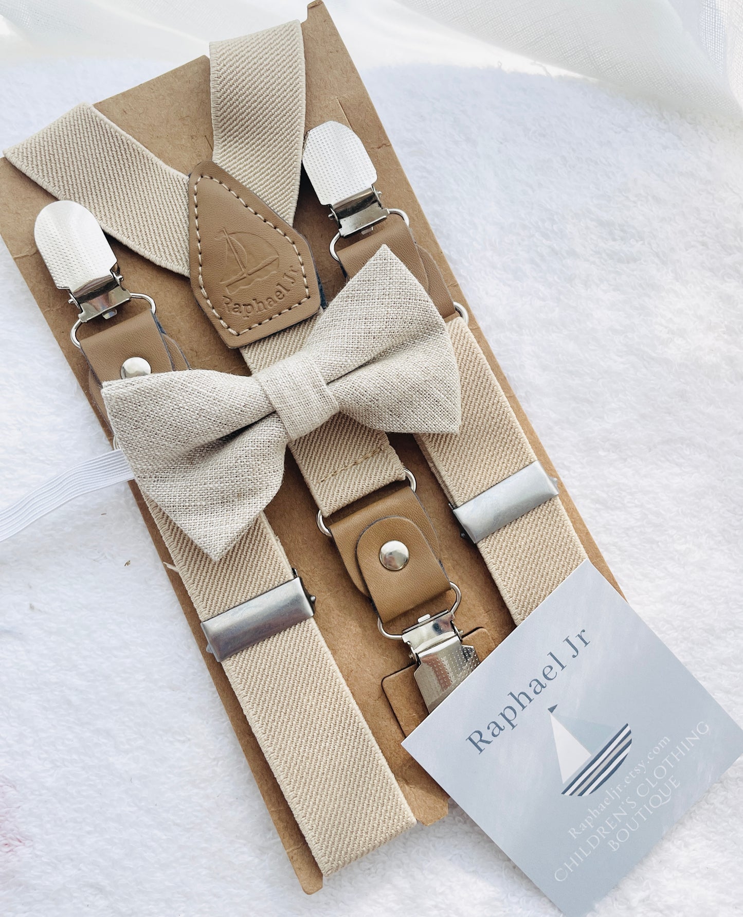 Baby and toddler bow ties and suspenders set