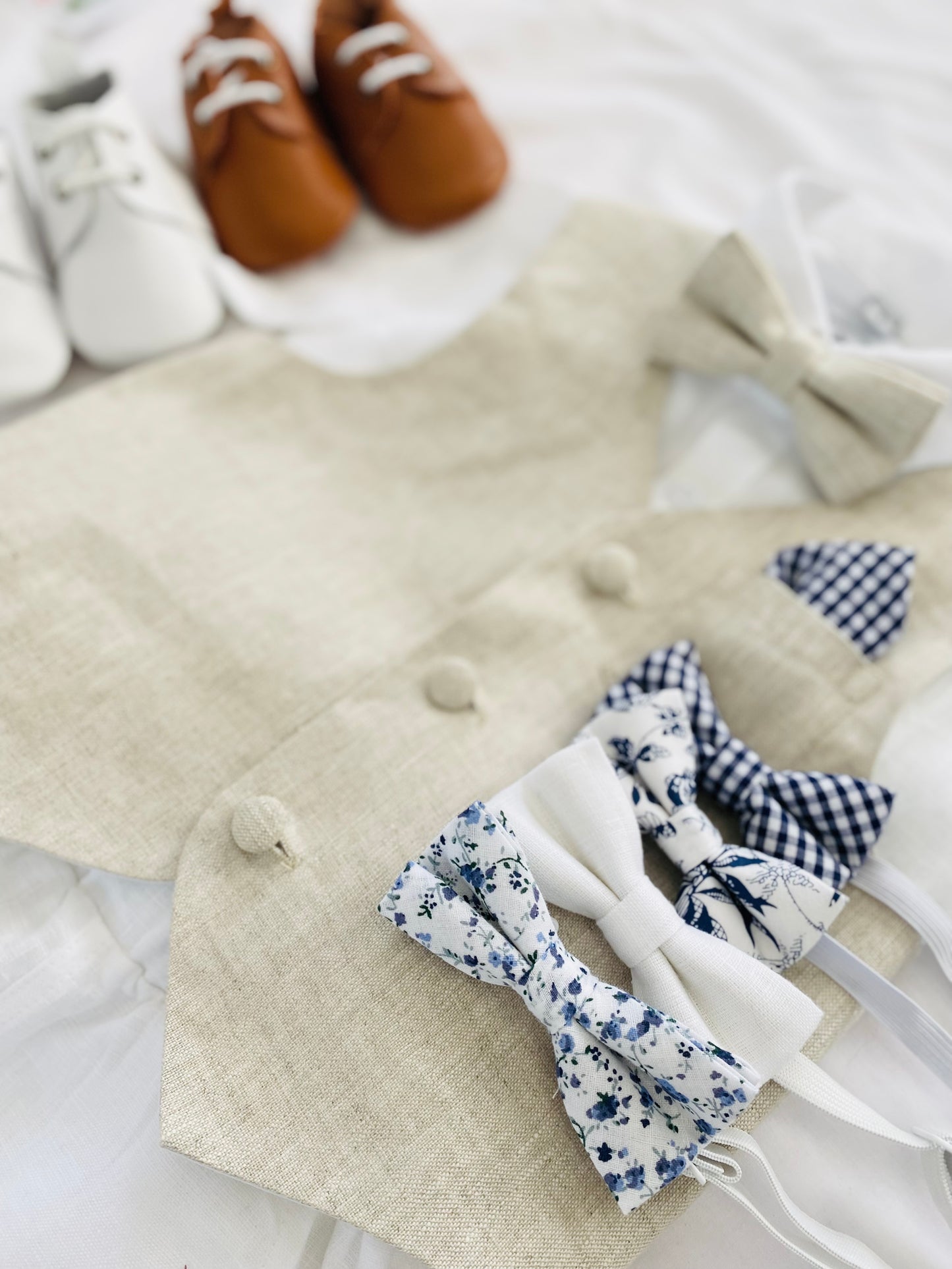 Childrens and Adults matching bow ties and suspenders sets