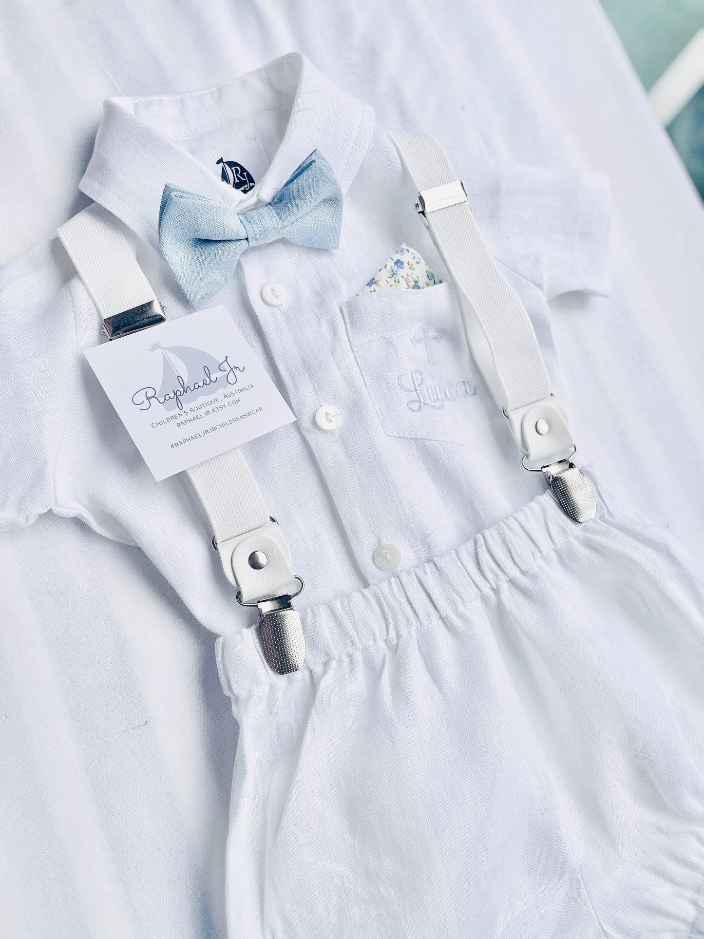 white pure linen bloomers