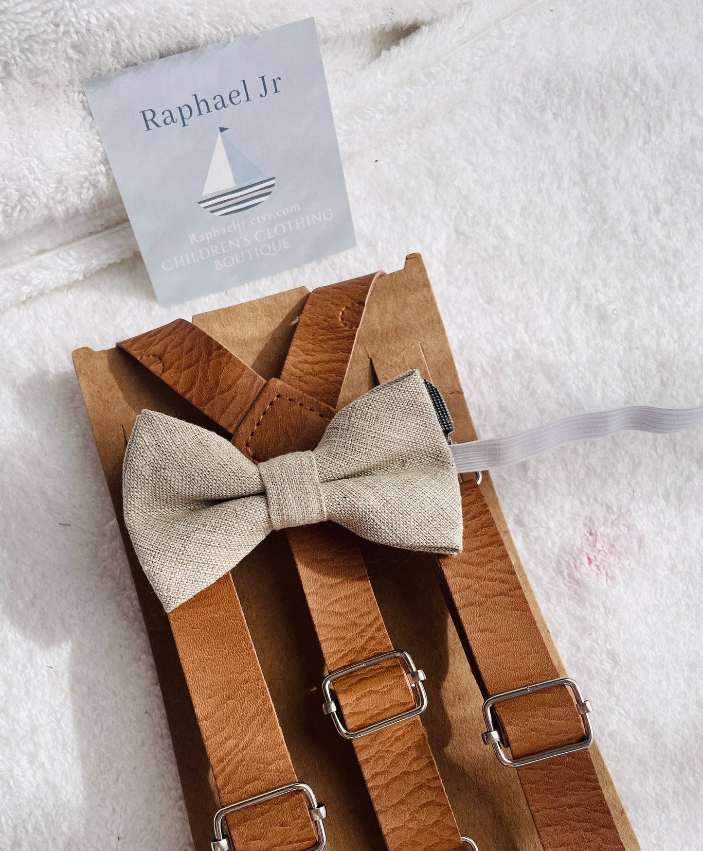 Baby and toddler bow ties and suspenders set