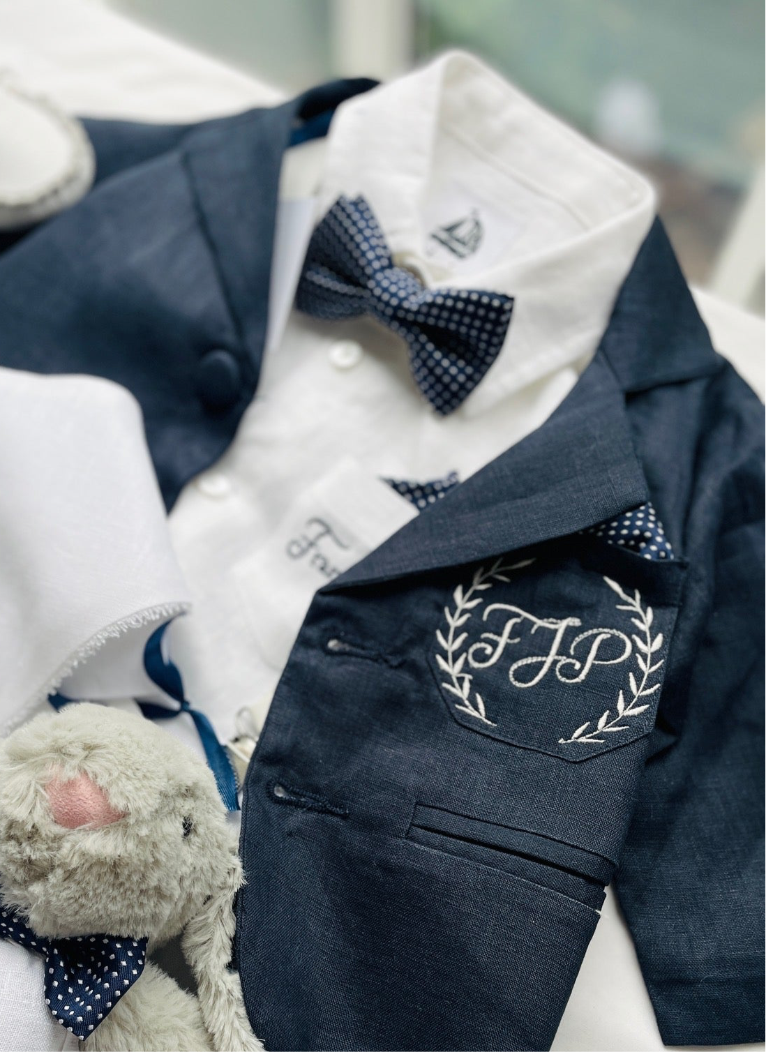 Baby and kids Navy blue linen blazer jacket