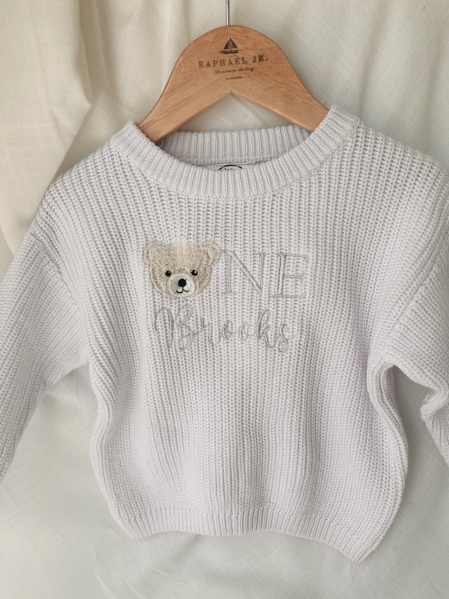Baby first birthday whale teddy safari balloon sweater jumper with embroidery of your choice