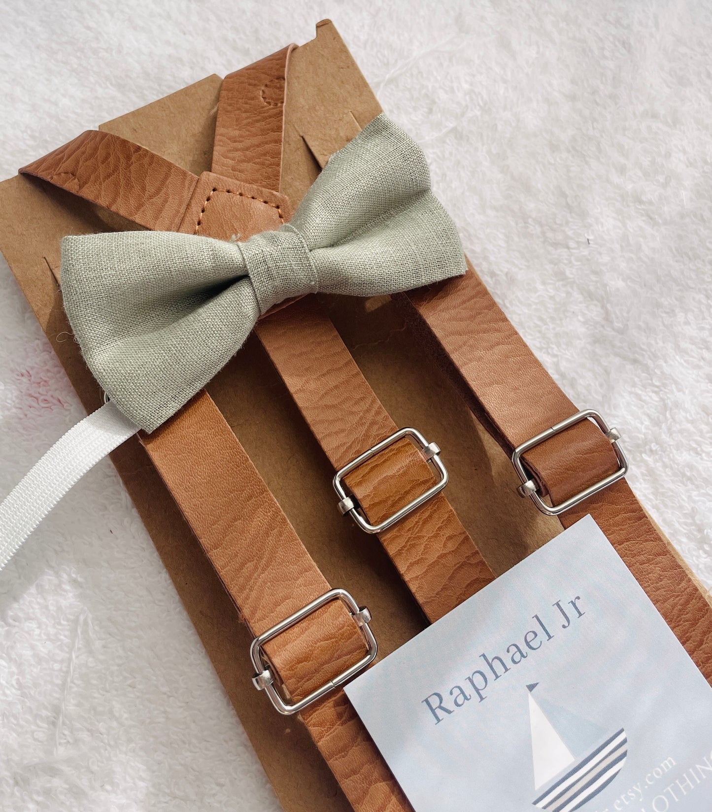 Baby and toddler bow ties and suspenders set