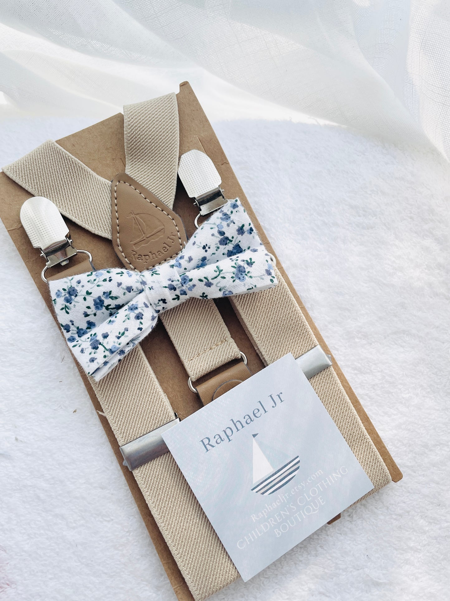 Baby and toddler bow ties and suspenders set