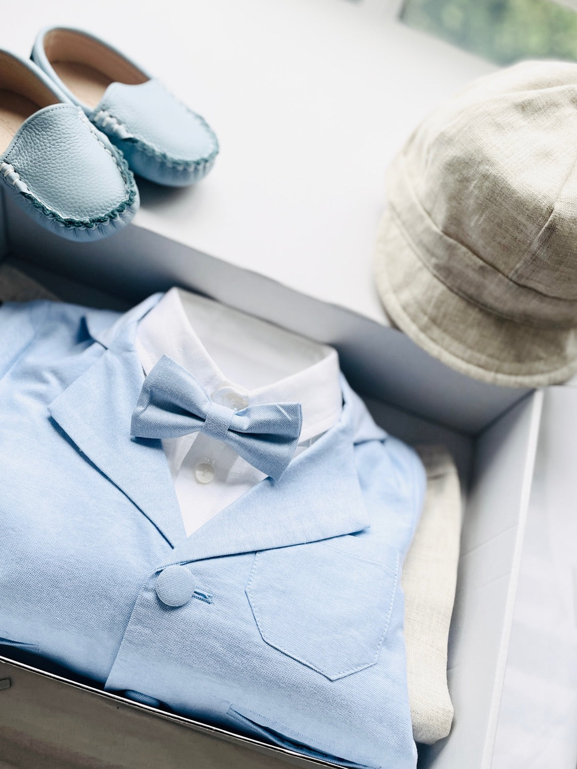 Baby and toddlers pale blue Leather moccasins loafers boat shoes