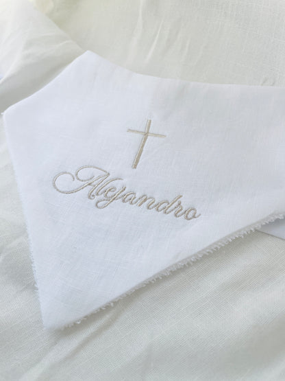 Embroidered Baptism and Christening bath towel