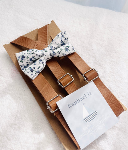 Baby and toddler bow ties and suspenders set