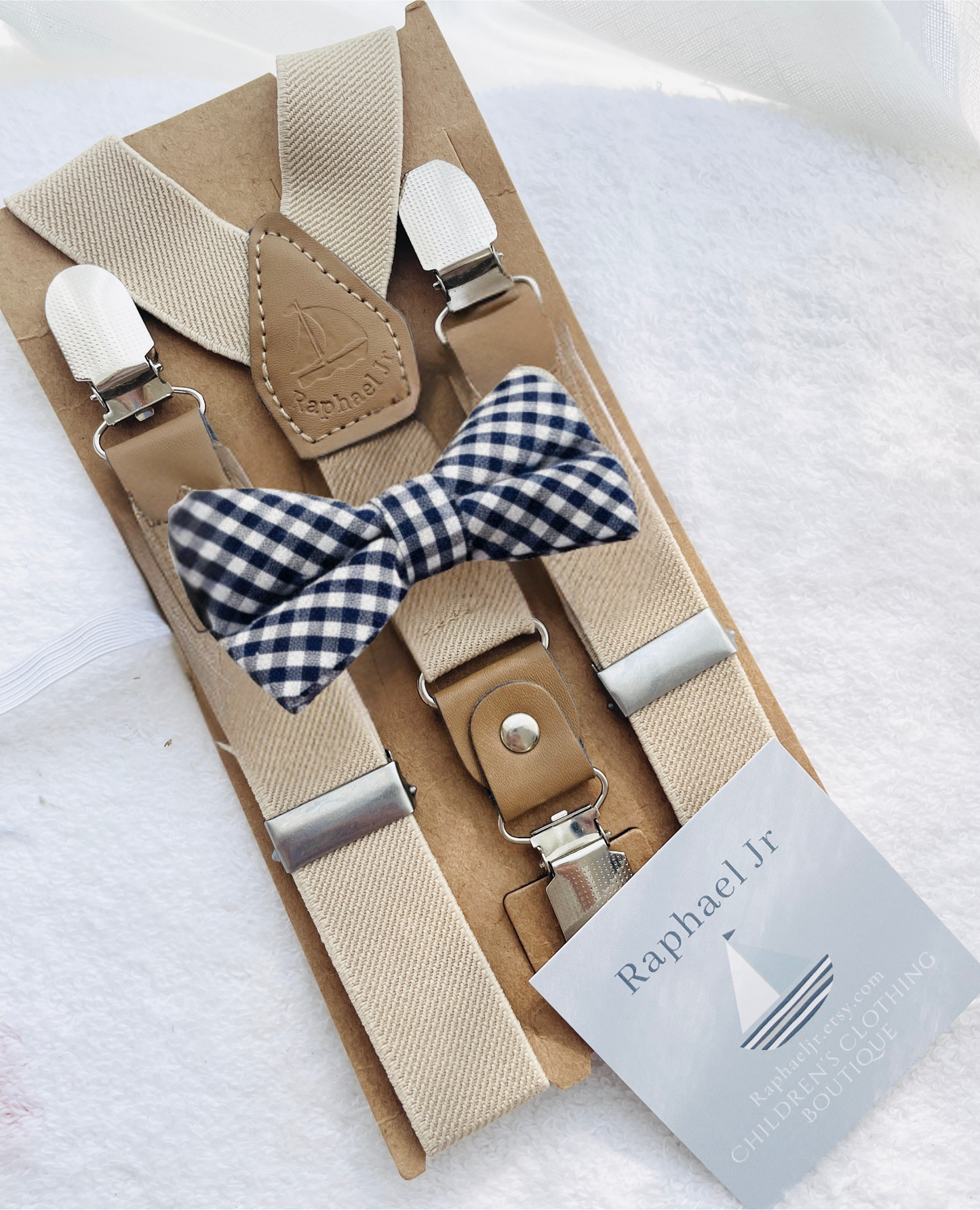 Baby and toddler bow ties and suspenders set