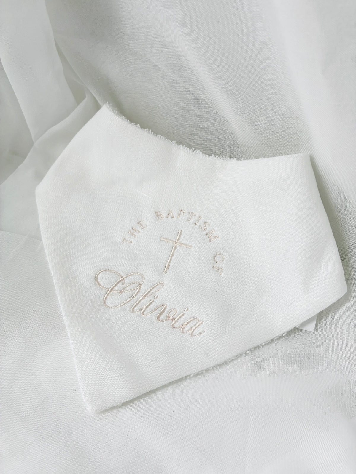 Embroidered Baptism and Christening bath towel