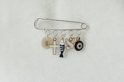Baby Baptism keepsake Pin silver plated Brooch