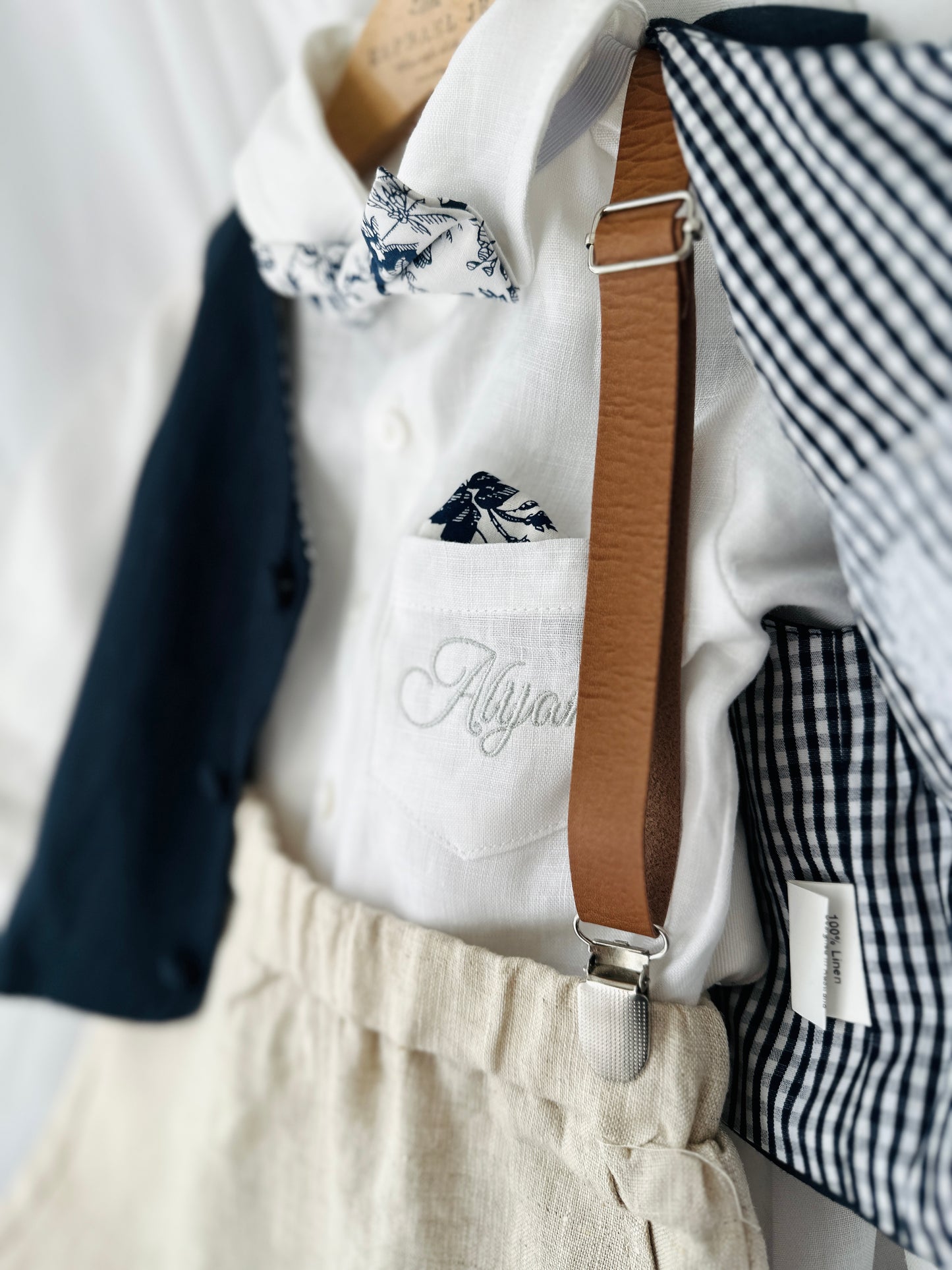 Baby and toddler bow ties and suspenders set
