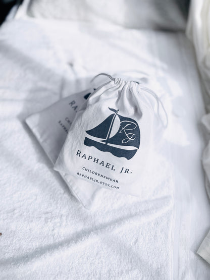 White linen Baptism vest set with shirt, suspender shorts, bowtie and optional embroidery cap and shoes