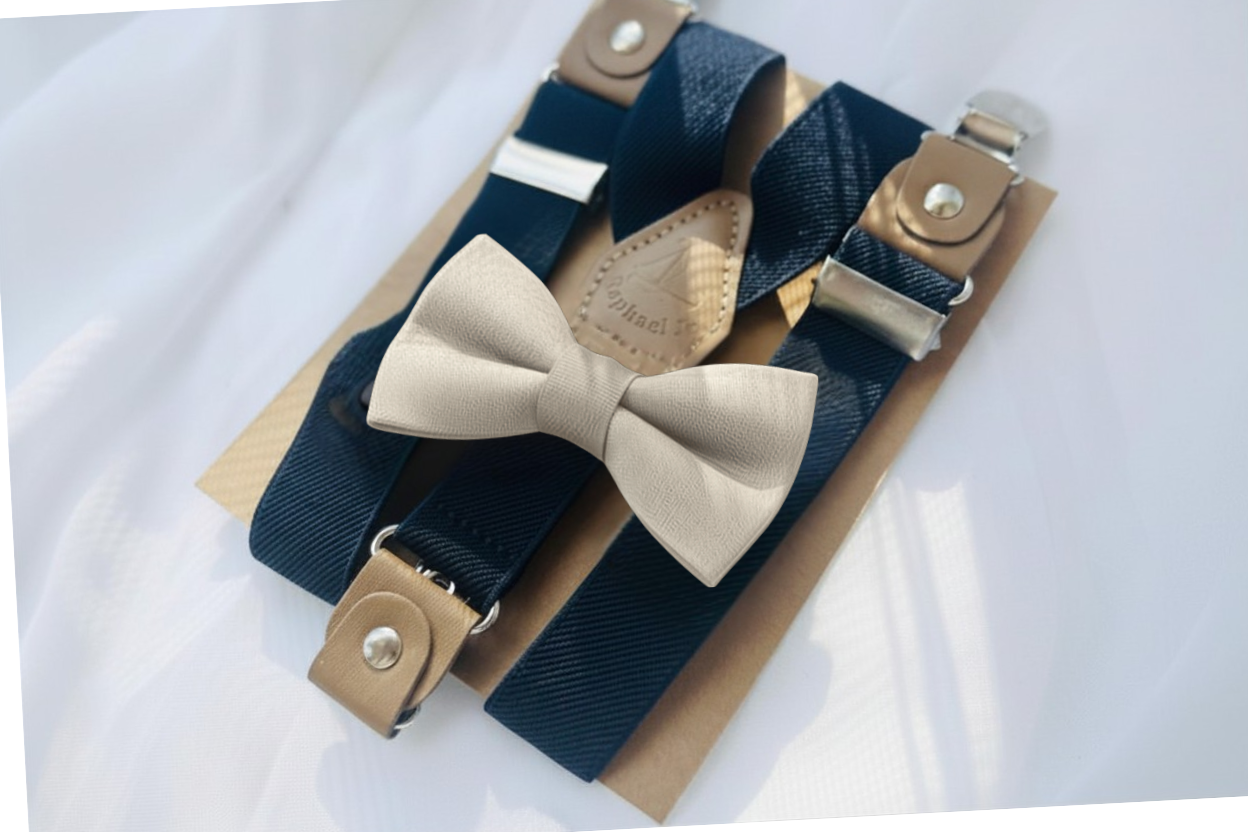 Baby and toddler bow ties and suspenders set