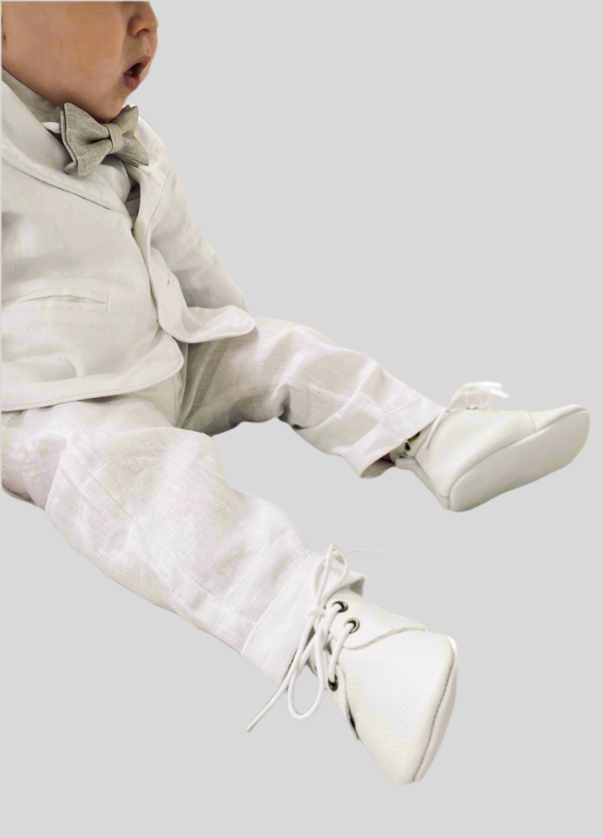 Boys white pure linen pants