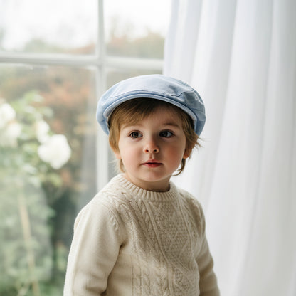 Blue chambray cotton cap