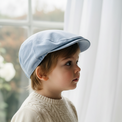 Blue chambray cotton cap