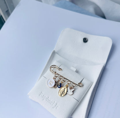 Baby Baptism keepsake Pin silver plated Brooch