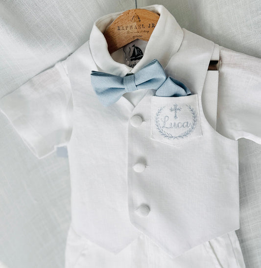 White linen vest waistcoat