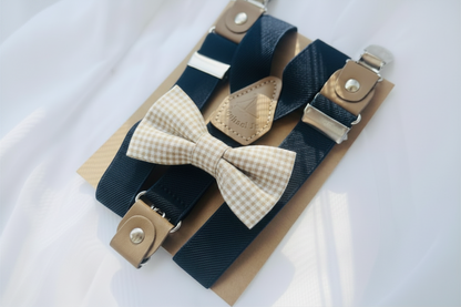 Baby and toddler bow ties and suspenders set